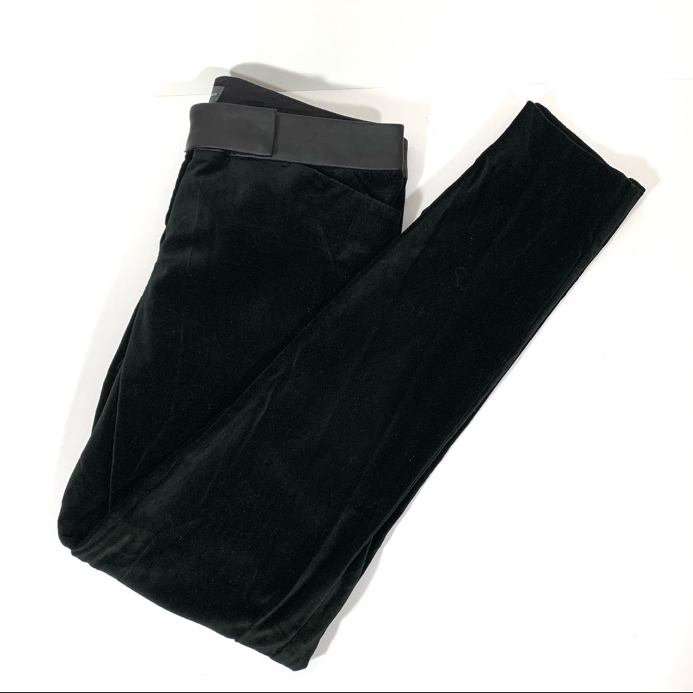 The Limited Drew Fit Leather Top Velvet Pants